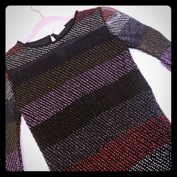 SOLD💕Hand Beaded Striped Dress (Meant Condition) - Picture 6 of 6